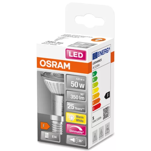LED izzó 4,8W = 50W E14 350lm 2700K fényerőszabályzó Osram Star