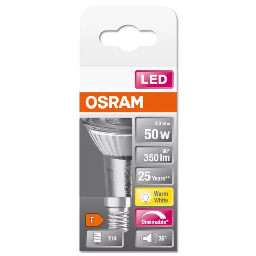 LED izzó 4,8W = 50W E14 350lm 2700K fényerőszabályzó Osram Star