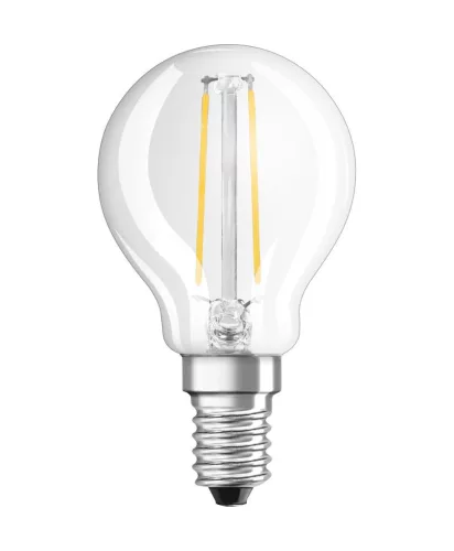 LED izzó P45 gömb alakú E14 2,5W = 25W 250lm 2700K Meleg 300° Retrofit Filament CLASSIC Osram