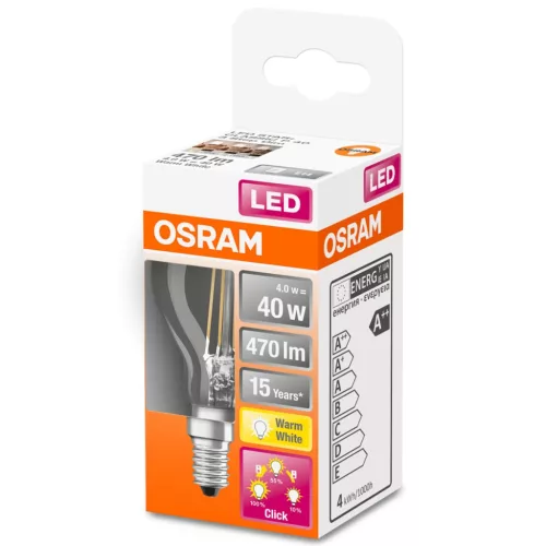 E14 P45 LED izzó 4W = 40W 470lm 2700K izzószál OSRAM Star 3-STEP
