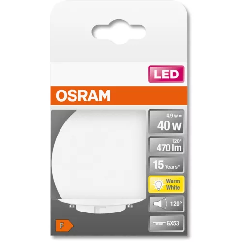 GX53 LED izzó 4,9W = 40W 470lm 2700K  100° OSRAM STAR