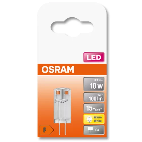 LED G4 KAPSZULA izzó 0,9W = 10W 100lm 2700K 320° OSRAM Star