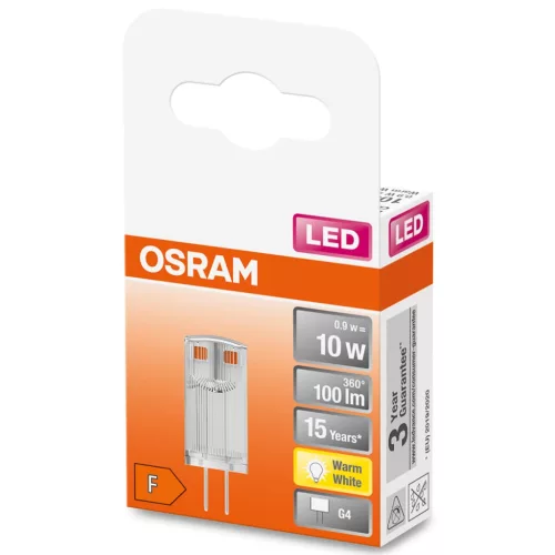 LED G4 KAPSZULA izzó 0,9W = 10W 100lm 2700K 320° OSRAM Star