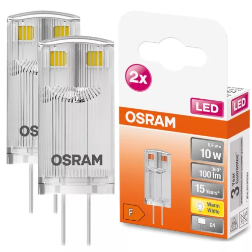 LED G4 KAPSZULÁS izzó 0,9W = 10W 100lm 2700K 320° OSRAM 2CSOMAG