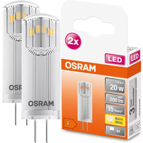 LED G4 KAPSZULÁS izzó 1.8W = 20W 200lm 2700K 300° OSRAM Star 2PAK