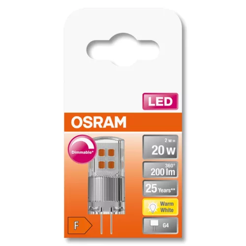G4 CAPSULE LED izzó 2W = 20W 200lm 2700K 320° OSRAM Star szabályozható