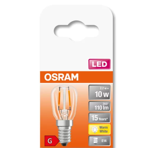E14 T26 LED izzó 2.2W = 10W 110lm 2700K 320° OSRAM STAR izzószál