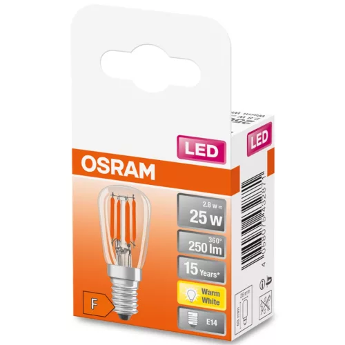LED izzó E14 T26 2.8W = 25W 250lm 2700K 320° OSRAM STAR izzószál