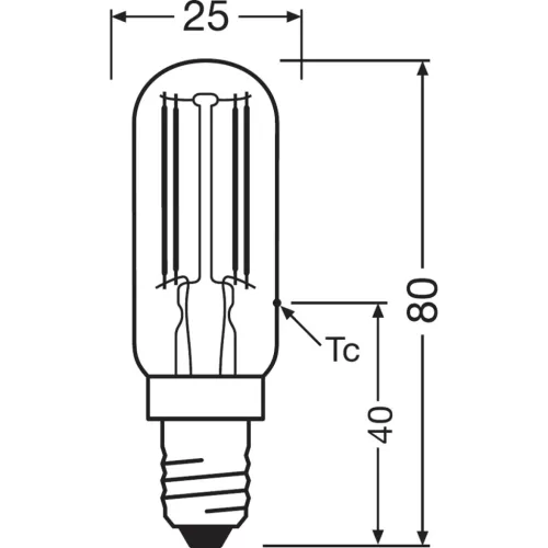 LED izzó E14 T26 4,2W = 40W 470lm 2700K meleg 300°-os izzószál OSRAM