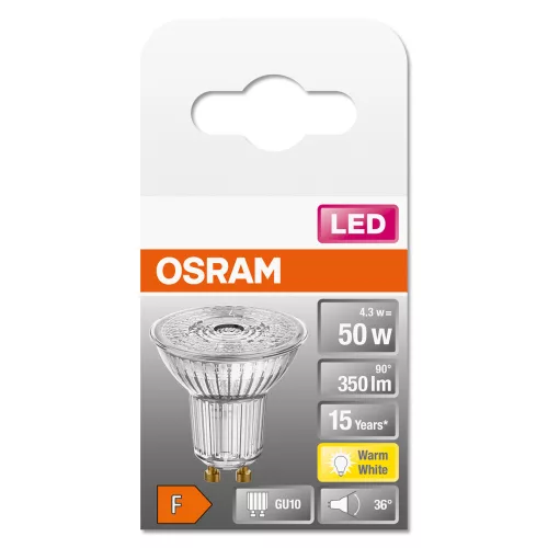 GU10 LED izzó 4.3W = 50W 350lm 2700K  36° OSRAM STAR