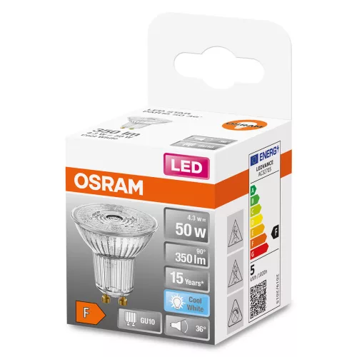 GU10 LED izzó 4.3W = 50W 350lm 4000K Semleges 36° OSRAM STAR