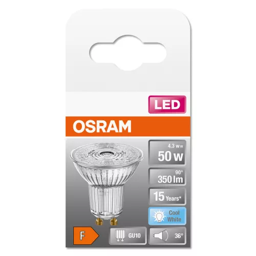 GU10 LED izzó 4.3W = 50W 350lm 4000K Semleges 36° OSRAM STAR