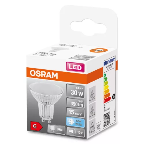 GU10 LED izzó 4.3W = 50W 350lm 4000K Semleges 120° OSRAM STAR