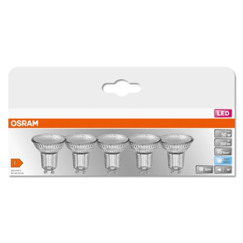 5x GU10 LED izzó készlet 4.3W 350lm 4000K Neutral OSRAM STAR