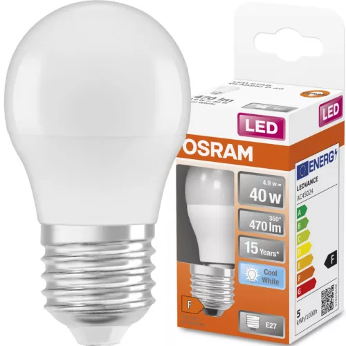 E27 P45 LED izzó 4.9W = 40W 470lm 4000K Semleges 200° OSRAM STAR