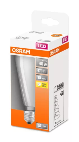 LED izzó ST64 E27 4W = 40W 470lm 2700K Meleg 300° Retrofit Filament CLASSIC Osram