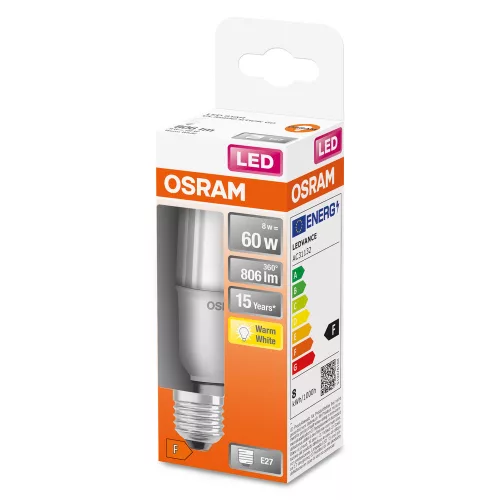 E27 LED izzó 8W = 60W 806lm 2700K 200° OSRAM STAR STICK