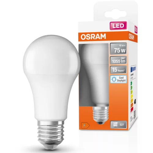 E27 A75 LED izzó 10W = 75W 1055lm 6500K Hideg 200° OSRAM STAR