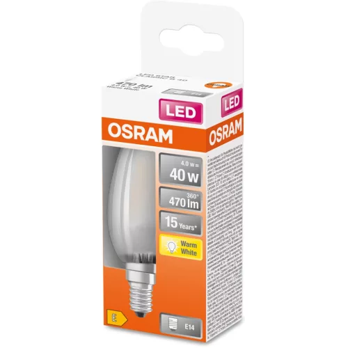 LED izzó E14 B35 4W = 40W 470lm 2700K 300° OSRAM STAR izzószál
