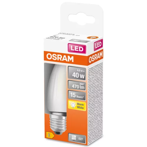 LED izzó E27 B35 4W = 40W 470lm 2700K 300° OSRAM STAR izzószál