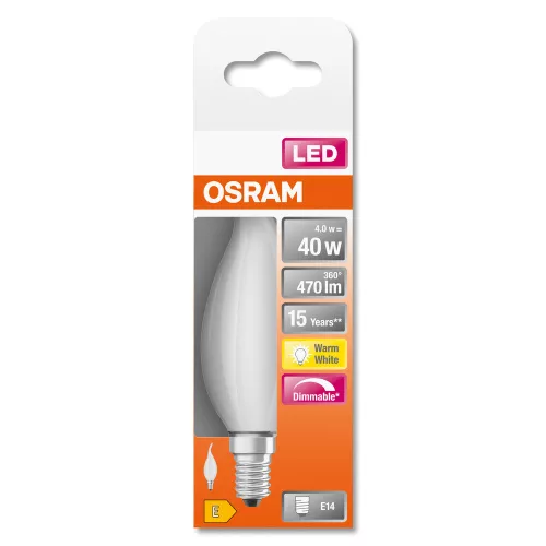 LED izzó E14 BA35 4W = 40W 470lm 2700K  300° OSRAM SUPERSTAR izzószál szabályozható
