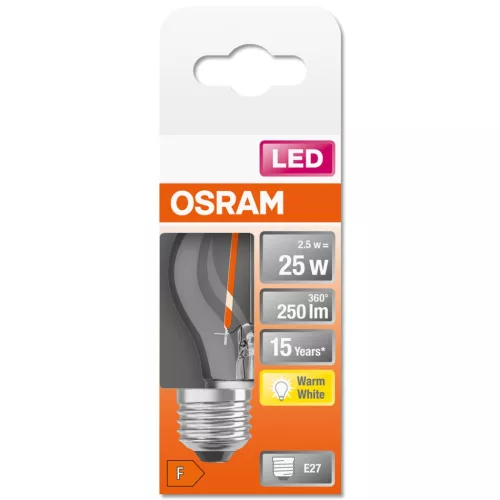E27 P45 LED izzó 2,5W = 25W 250lm 2700K 300° OSRAM STAR izzószál