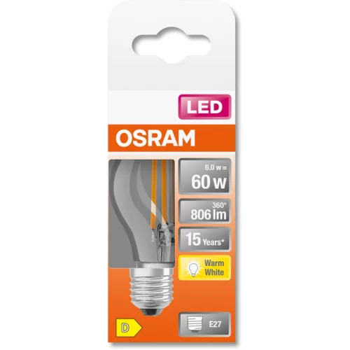 E27 P45 LED izzó 6W = 60W 806lm 2700K 300° OSRAM STAR izzószál