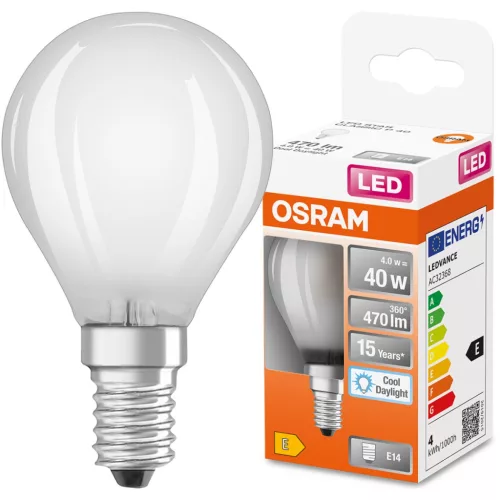 E14 P45 LED izzó 4W = 40W 470lm 6500K hideg 300° OSRAM STAR izzószál
