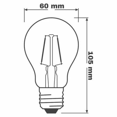 E27 A60 CL LED izzó 4W = 40W 470lm 6500K Hideg 300° OSRAM STAR izzószál