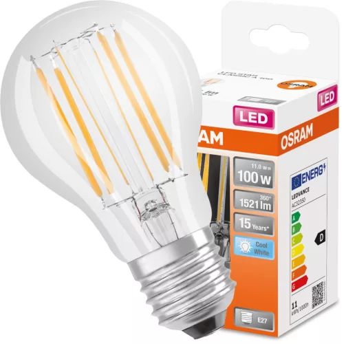 E27 A60 LED izzó 11W = 100W 1521lm 4000K semleges 300° OSRAM STAR izzószál