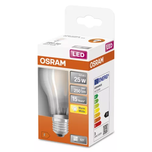 LED izzó E27 A60 4W = 40W 470lm 2700K 320° OSRAM STAR izzószál
