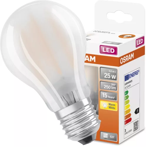 LED izzó E27 A60 4W = 40W 470lm 2700K 320° OSRAM STAR izzószál