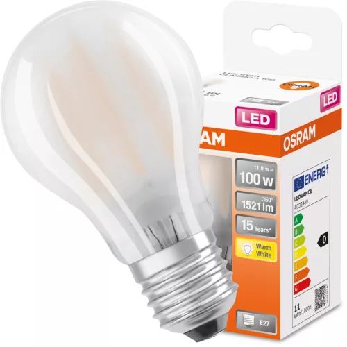 LED izzó E27 A60 11W = 100W 1521lm 2700K 300° OSRAM STAR izzószál