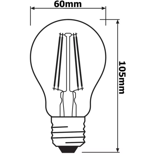 2Pak LED izzó E27 A60 4W = 40W 470lm 2700K 300° OSRAM STAR izzószál