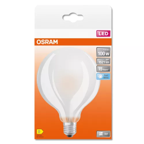 GLOBE E27 G95 LED izzó 11W = 100W 1521lm 4000K Semleges 300° OSRAM Utólag beépített izzószál