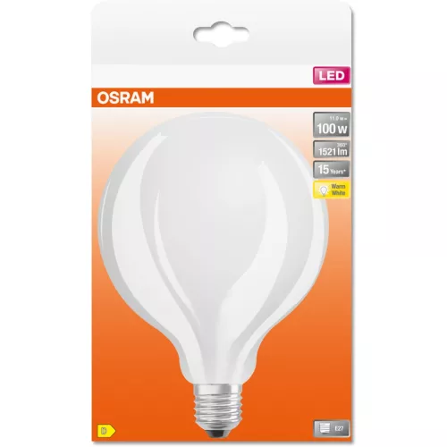 E27 G125 LED izzó 11W = 100W 1521lm 2700K 300° OSRAM STAR izzószál