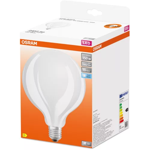 E27 G125 LED izzó 17W = 150W 2542lm 4000K Semleges 320° OSRAM STAR izzószál