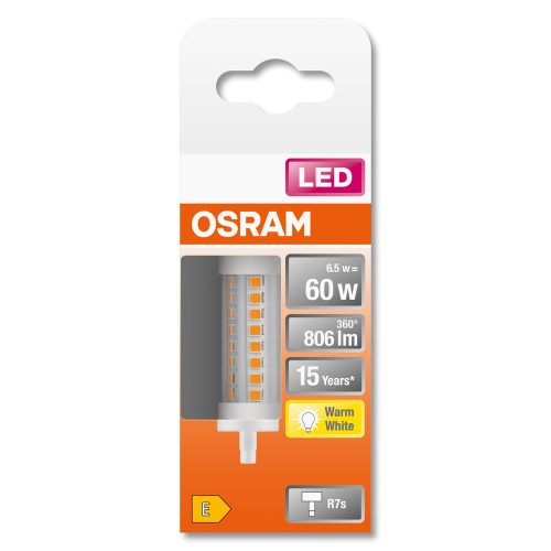 LED izzó R7s 78mm 6.5W = 60W 806lm 2700K  330° OSRAM STAR