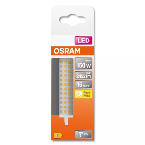 LED izzó R7s 118mm 19W = 150W 2452lm 2700K  360° OSRAM STAR