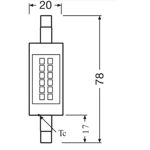 LED izzó R7s 78mm 7W 806lm 2700K Meleg 300° OSRAM