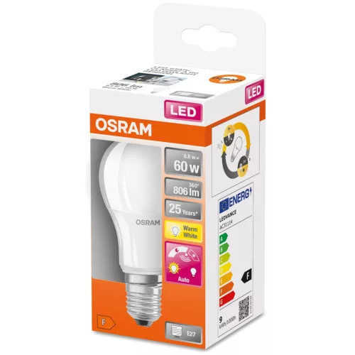 LED izzó A60 E27 9W = 60W 806lm 2700K 200° OSRAM Star ÉRZÉKELŐ