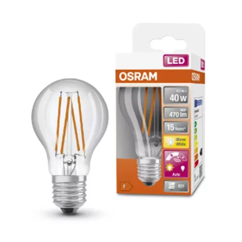 LED izzó 4,9W E27 2700K 470lm hőérzékelő szürkület érzékelővel