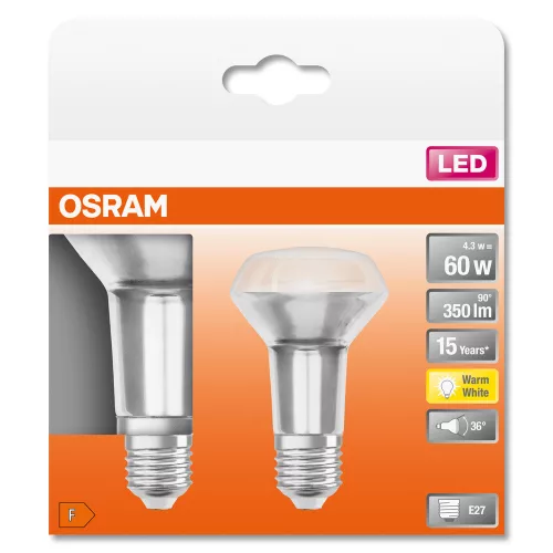 2dbLED izzó E27 R63 4.3W = 60W 350lm 2700K  36° OSRAM