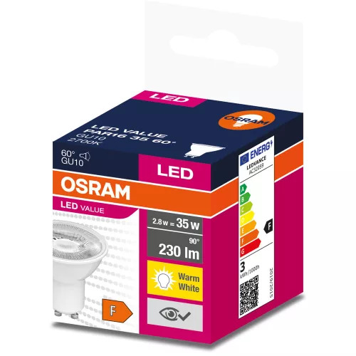 GU10 LED izzó 2,8W = 35W 230lm 2700K  60° OSRAM