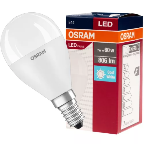 E14 P45 LED izzó 8W = 60W 806lm 4000K semleges OSRAM érték