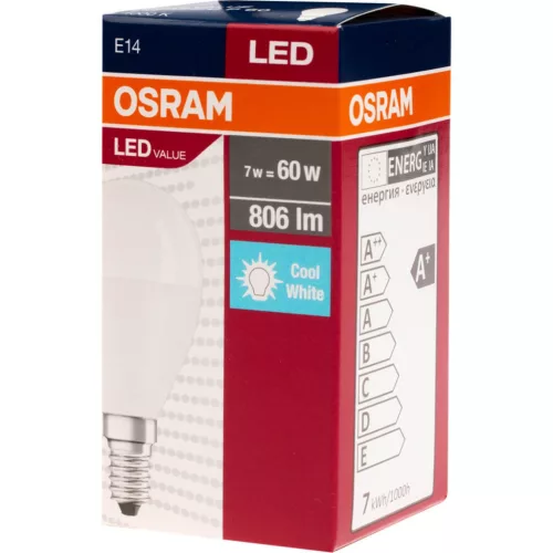 E14 P45 LED izzó 8W = 60W 806lm 4000K semleges OSRAM érték