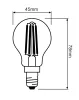 E14 P45 LED izzó 4W = 40W 470lm 2700K  320° OSRAM érték izzószál