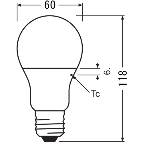 E27 A60 LED izzó 10W = 75W 1055lm 3000K 200° OSRAM