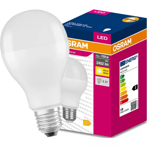 E27 A60 LED izzó 19W = 150W 2452lm 2700K 360° OSRAM
