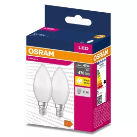   2db LED izzó E14 B35 4.9W = 40W 470lm 2700K Meleg 220° OSRAM ÉRTÉK